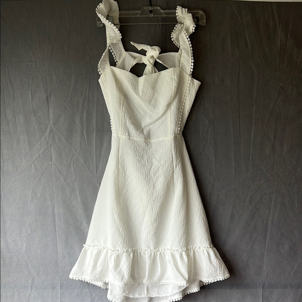 Amazon White Sleeveless Ruffled Sundress (Graduation Dress)